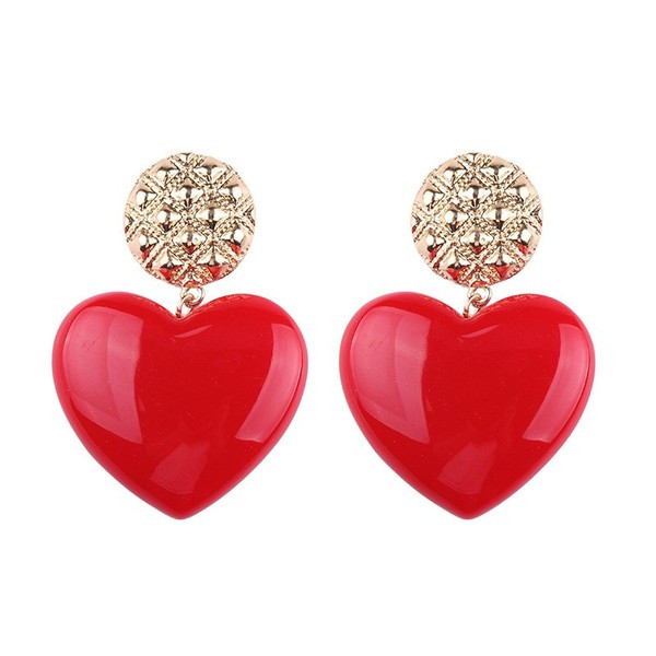 Mūsdienīgi sieviešu lielie auskari sirds formā