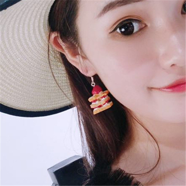 Viseće ženske naušnice u obliku torte