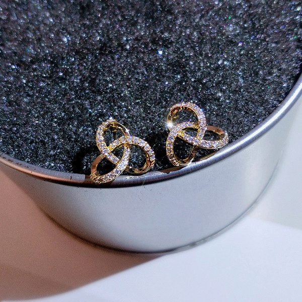 Eleganti vienkārši sieviešu auskari ar akmeņiem