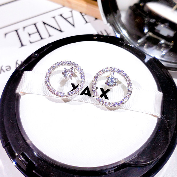 Naiste elegantsed ümmargused kivikestega kõrvarõngad