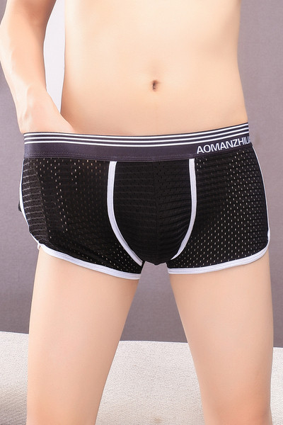 Elastične prozračne muške bokserice s natpisom u struku