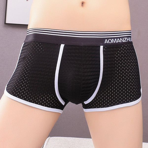 Elastične prozračne muške bokserice s natpisom u struku
