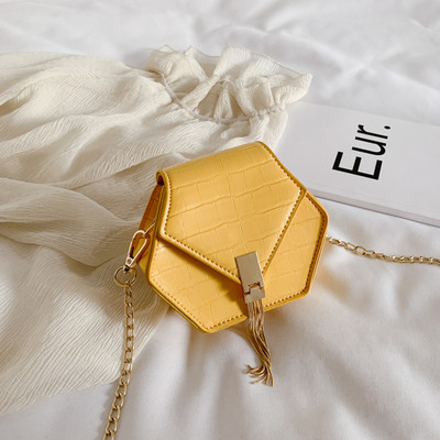 Laste kaasaegne väike kott tüdrukutele metallist elemendiga