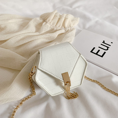 Laste kaasaegne väike kott tüdrukutele metallist elemendiga