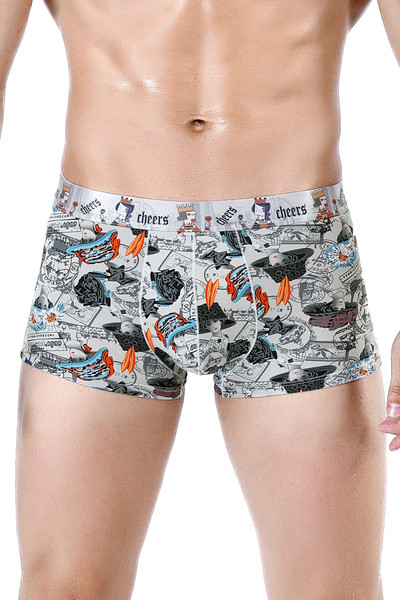 Boxeri barbatesti colorati cu talie elastica