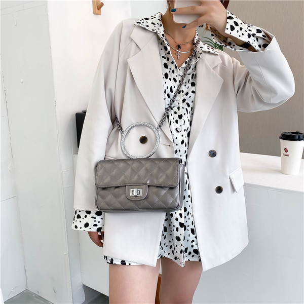 Öko-nahast stiilne ümara sangaga naistekott