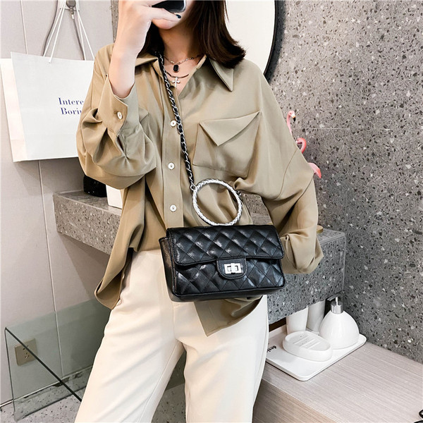 Öko-nahast stiilne ümara sangaga naistekott