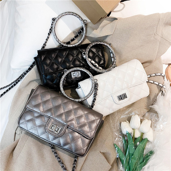 Öko-nahast stiilne ümara sangaga naistekott