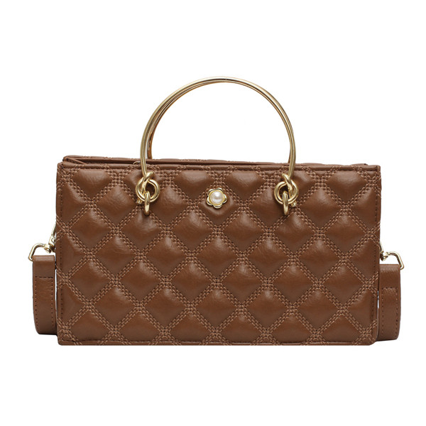 Stílusos női táska négyzet alakú, rövid és hosszú fogantyúval