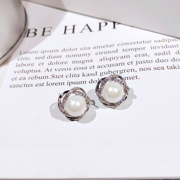 Gyöngy női fülbevaló kövekkel