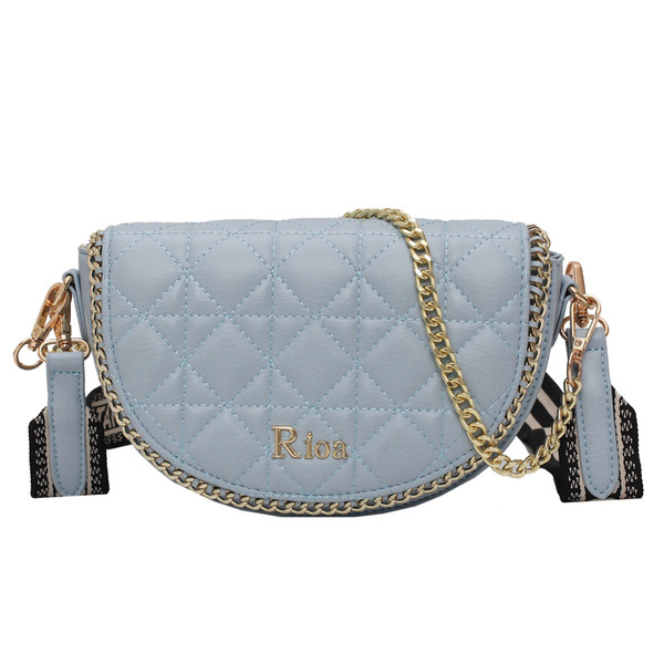 Sieviešu moderna eko-ādas soma ar garu metāla rokturi