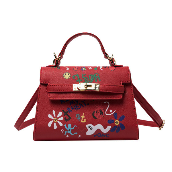 Geanta de dama moderna din piele ecologica cu aplicatii