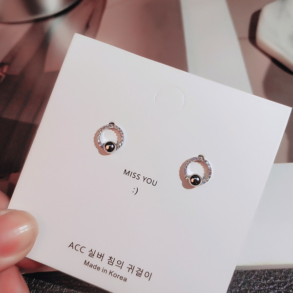 Cercei rotunzi simpli de dama cu bila