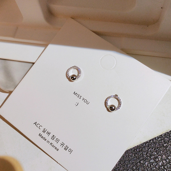 Cercei rotunzi simpli de dama cu bila