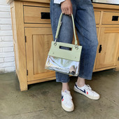 Geanta de dama de ultimă generație cu parte din silicon și mâner lung