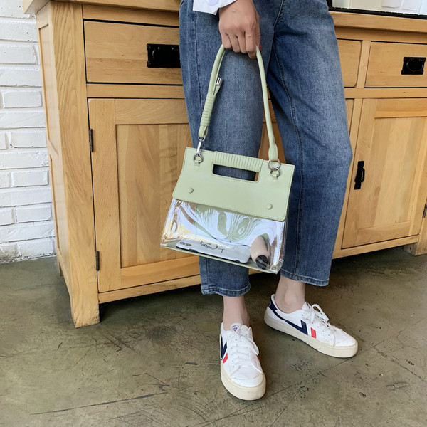 Geanta de dama de ultimă generație cu parte din silicon și mâner lung