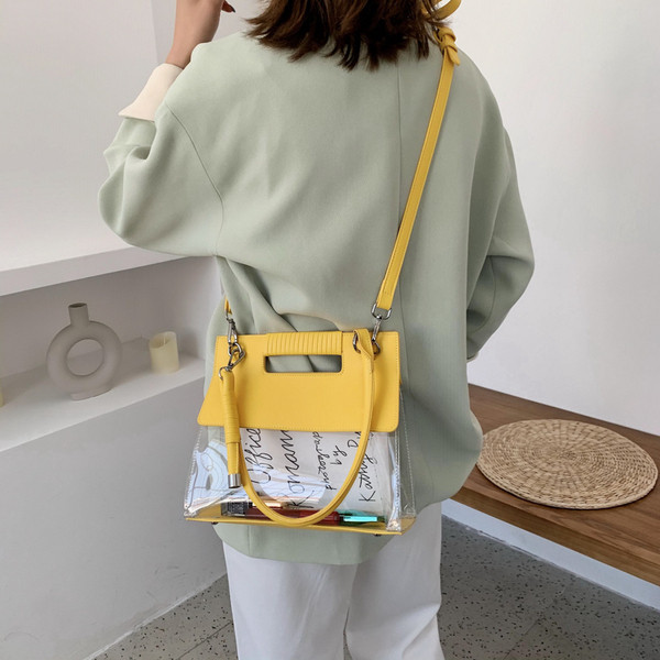 Geanta de dama de ultimă generație cu parte din silicon și mâner lung