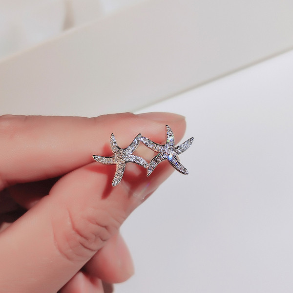Cercei moderni de dama in forma de stea de mare