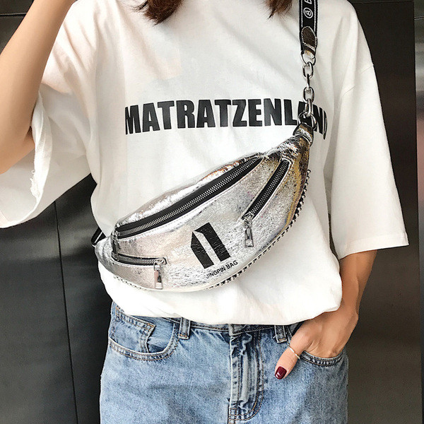 Női korszerű ekobőr válltáska cipzárral