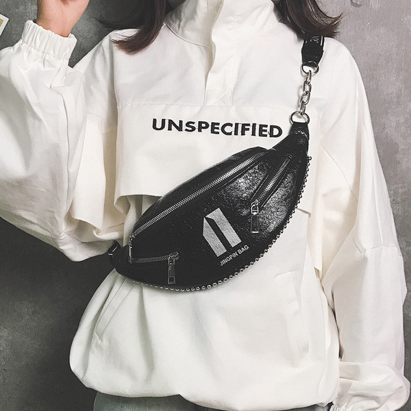 Női korszerű ekobőr válltáska cipzárral