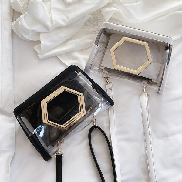 Stílusos női szilikon táska fém fogantyúval