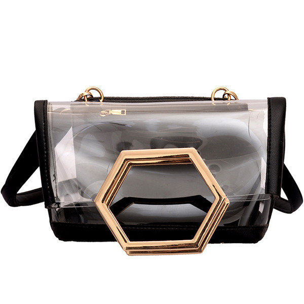 Stílusos női szilikon táska fém fogantyúval