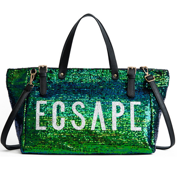 Női alkalmi táska flitterekkel, széles modellel