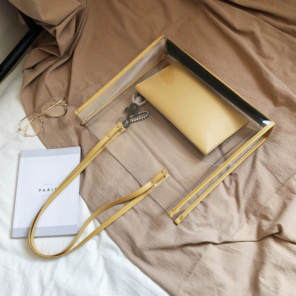 Sieviešu stilīga silikona soma ar gariem rokturiem