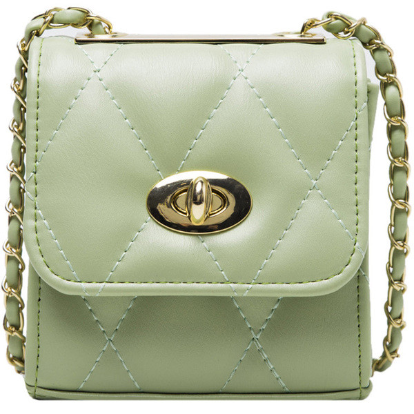 Eko bőrből készült kis női táska, hosszú fém fogantyúval