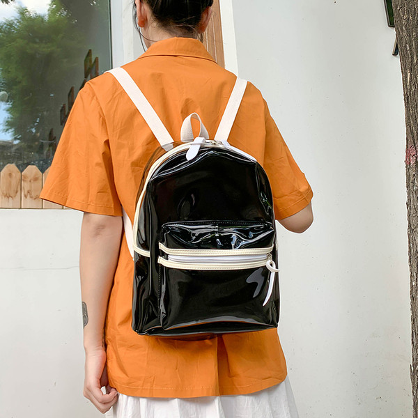 Šiuolaikinė moteriška silikoninė kuprinė su užtrauktuku