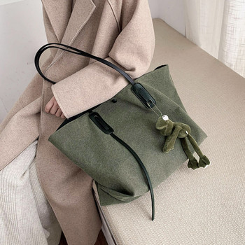Γυναικεία casual υφασμάτινη τσάντα με μακριές λαβές