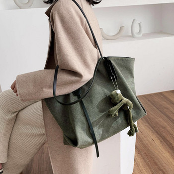 Γυναικεία casual υφασμάτινη τσάντα με μακριές λαβές