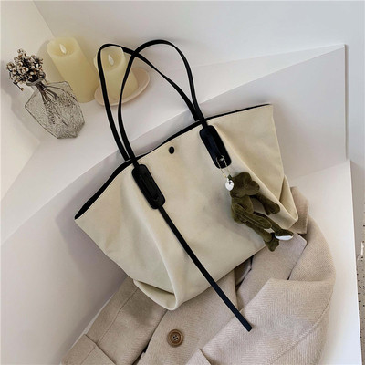 Sieviešu ikdienas tekstila soma ar gariem rokturiem