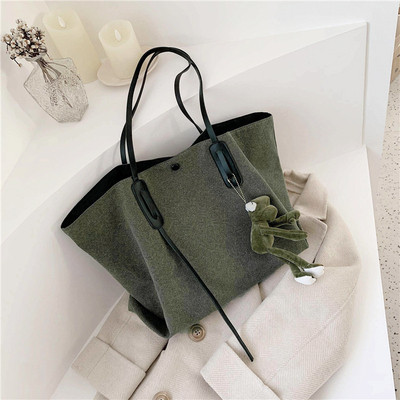 Sieviešu ikdienas tekstila soma ar gariem rokturiem