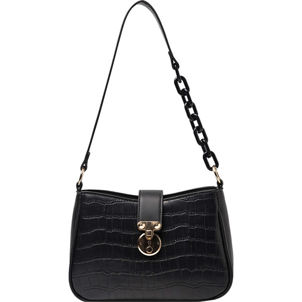 Naiste kaasaegne metallelementidega õlakott