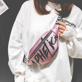 Sieviešu moderna eko ādas plecu soma ar uzrakstu