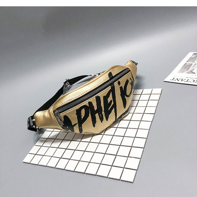 Sieviešu moderna eko ādas plecu soma ar uzrakstu