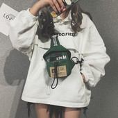 Ikdienas sieviešu maza tekstila somiņa ar uzrakstiem