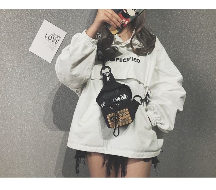 Ikdienas sieviešu maza tekstila somiņa ar uzrakstiem