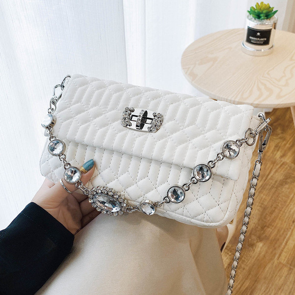 Geanta de dama eleganta din piele ecologica cu pietre