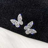 Sieviešu sudraba auskari tauriņa formā