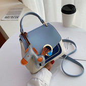 Sieviešu moderna eko-ādas soma ar sprādzi un īsu rokturi