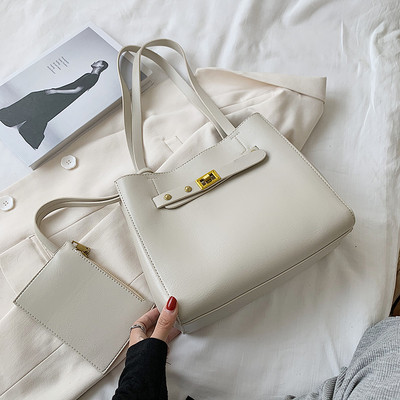 Stilīgs sieviešu somas vienkāršs modelis ar gariem rokturiem