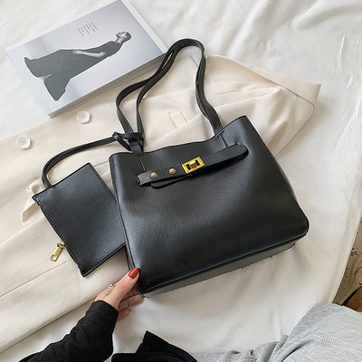 Stilīgs sieviešu somas vienkāršs modelis ar gariem rokturiem