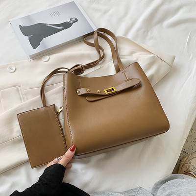 Stilīgs sieviešu somas vienkāršs modelis ar gariem rokturiem