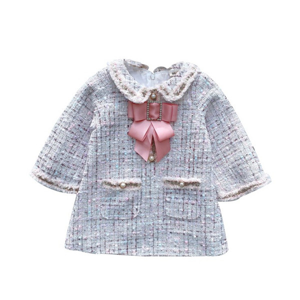 Stilīga bērnu kleita meitenēm ar kabatām un lentīti