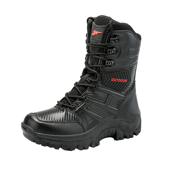 Kõrged paksu krobelise talla ja paeltega meeste matkasaapad