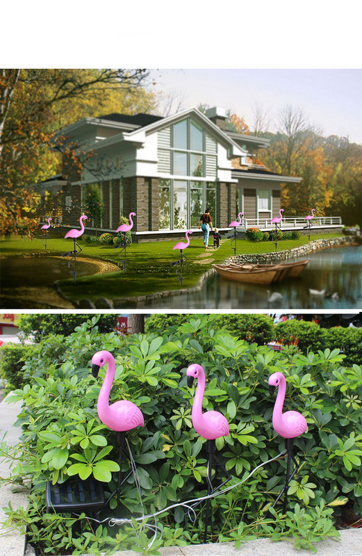 Lampa de gradina rezistenta la apa in forma de flamingo