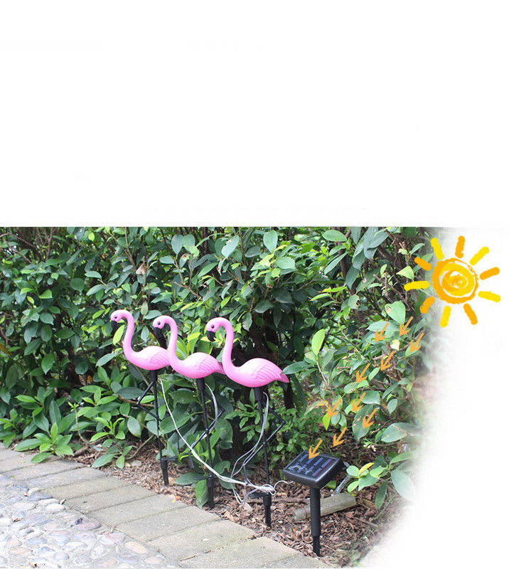 Lampa de gradina rezistenta la apa in forma de flamingo