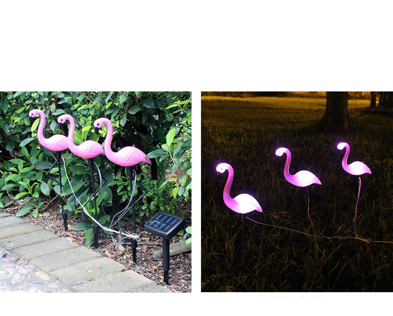 Lampa de gradina rezistenta la apa in forma de flamingo